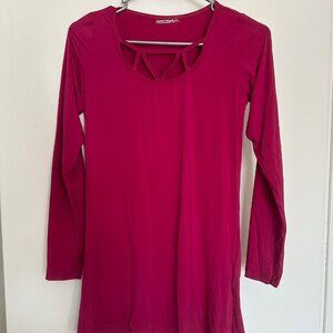 Detail Strappy Decollate Long Sleeve Blouse Top